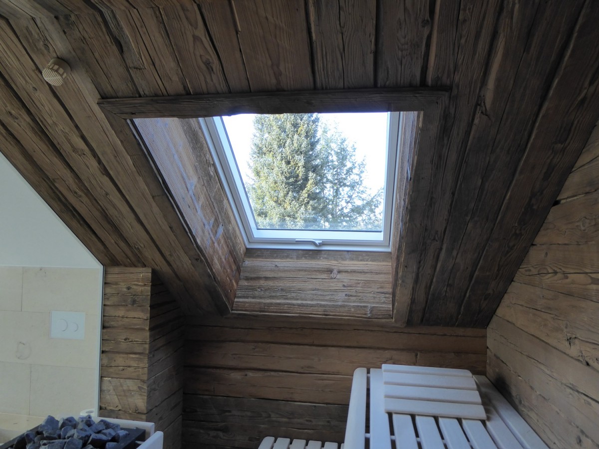 Sauna "Premium" mit Altholz Innenverkleidung
